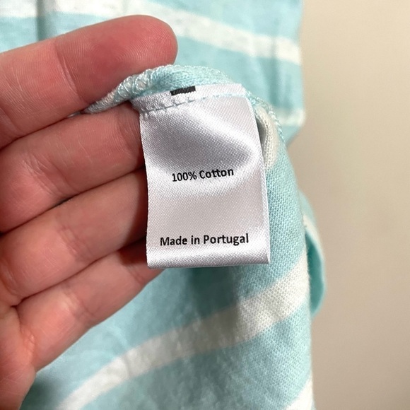 LA LIGNE NWT Edie Knit Dress Pale Blue Ivory 100% Cotton Medium - Picture 9 of 13